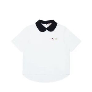 Marni Kids White Polo with Black Collar